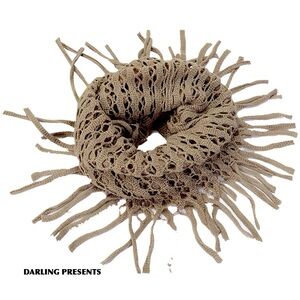Fishnet Infinity Scarf Women Color Brown Size OS